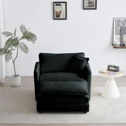 Walker Edison | Modern Cloud Accent Chair with Ottoman