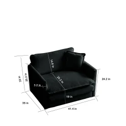 Walker Edison | Modern Cloud Accent Chair with Ottoman