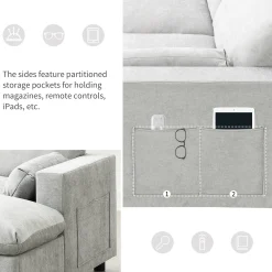 Walker Edison | Modern Cloud Chenille Modular Sectional Sofa with Storage