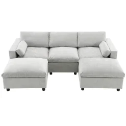 Walker Edison | Modern Cloud Chenille Modular Sectional Sofa with Storage