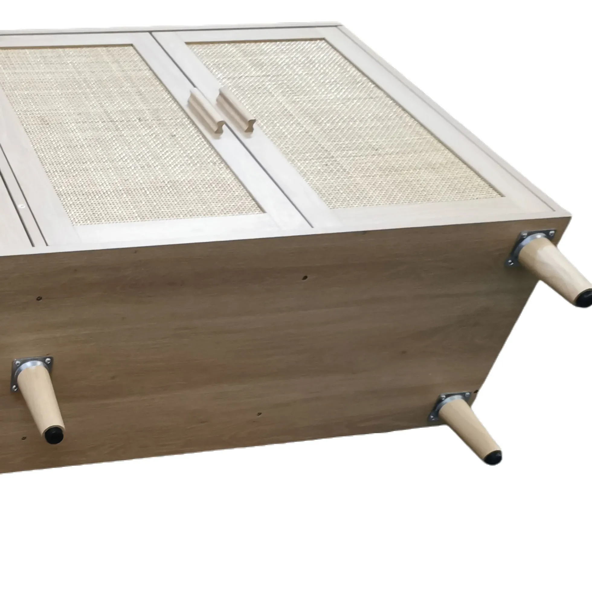 Walker Edison | Modern 4-Door Rattan Storage Sideboard TV Stand