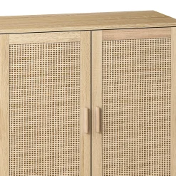 Walker Edison | Modern 4-Door Rattan Storage Sideboard TV Stand