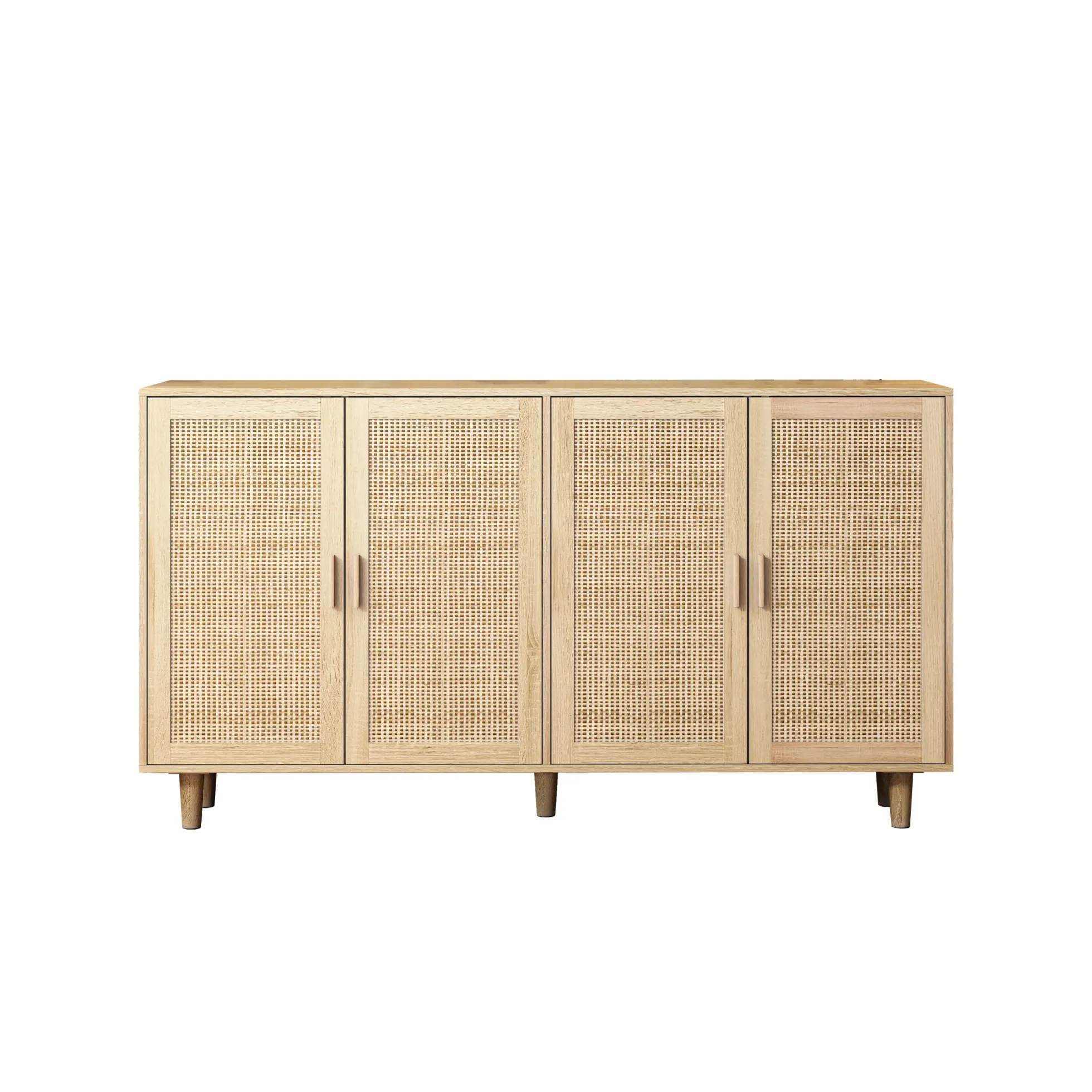 Walker Edison | Modern 4-Door Rattan Storage Sideboard TV Stand