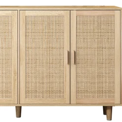 Walker Edison | Modern 4-Door Rattan Storage Sideboard TV Stand