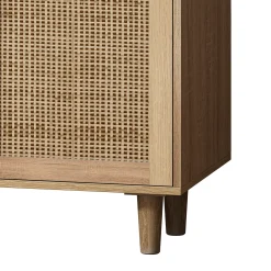 Walker Edison | Modern 4-Door Rattan Storage Sideboard TV Stand