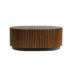 Walker Edison | Modern Fluted Round Nesting Coffee Table Set of 2