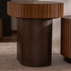 Walker Edison | Modern Fluted Round Nesting Coffee Table Set of 2