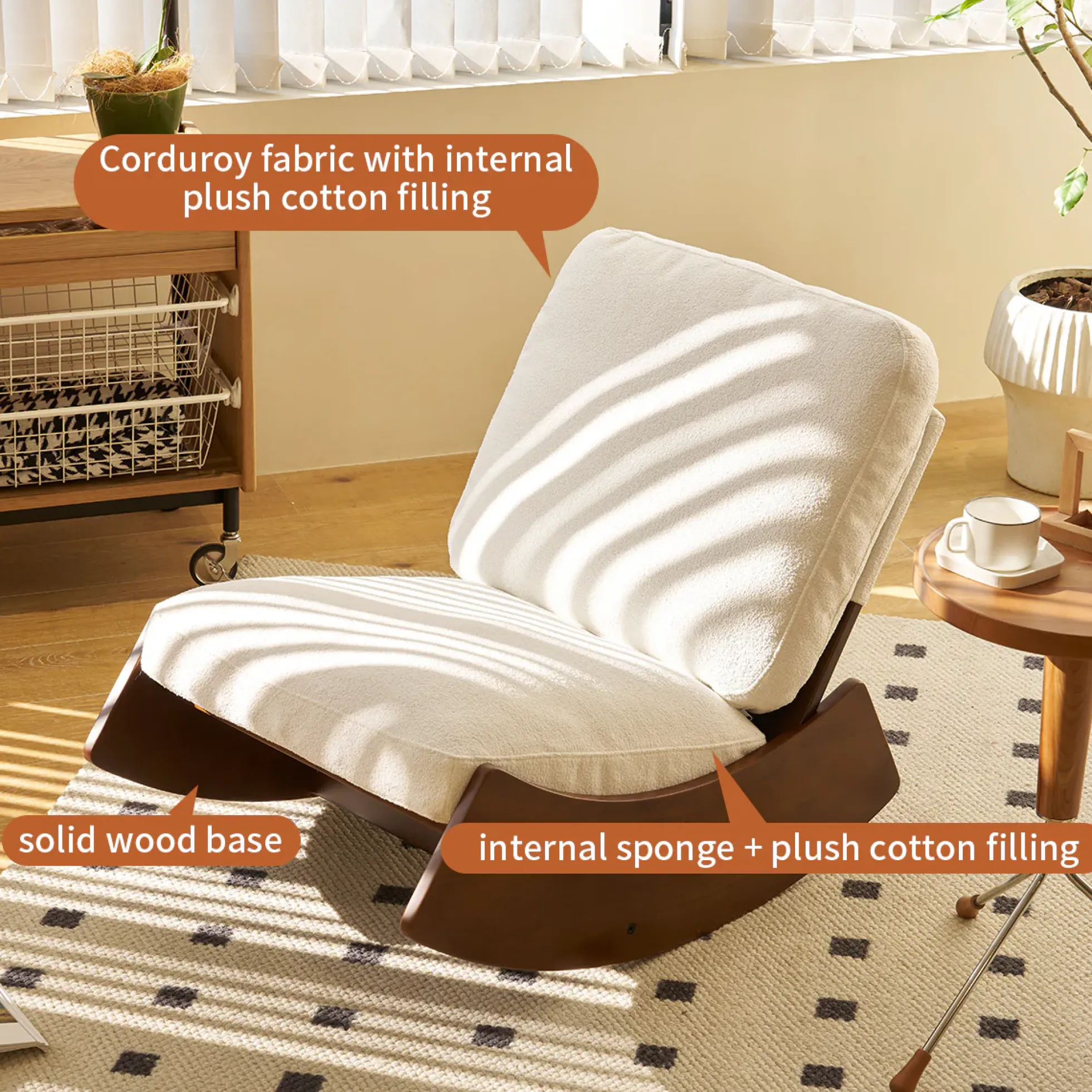 Walker Edison | Modern Glider Rocking Solid Wood Chair