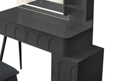 Walker Edison | Modern Makeup Vanity Desk with LED Lights & Mirror