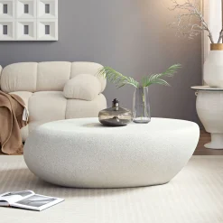 Walker Edison | Modern Minimalist Oval Coffee Table with Sleek Design