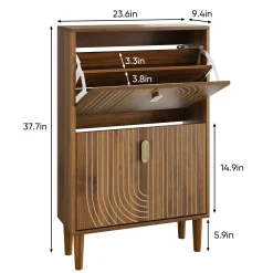 Walker Edison | Modern Minimalist Shoe Storage Cabinet