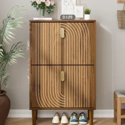 Walker Edison | Modern Minimalist Shoe Storage Cabinet