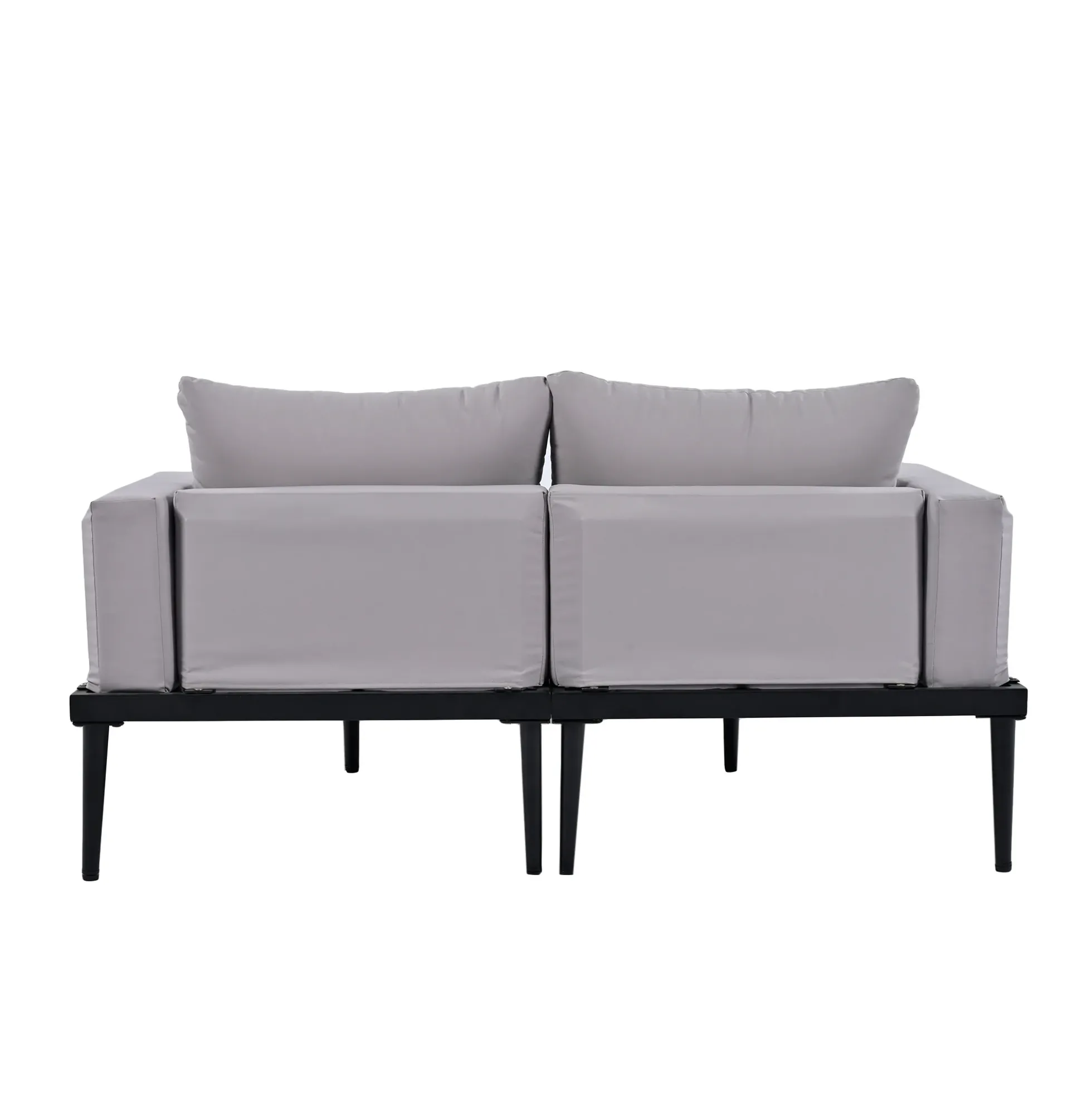 Walker Edison | Modern Outdoor Patio Daybed with Wood Topped Side Tables
