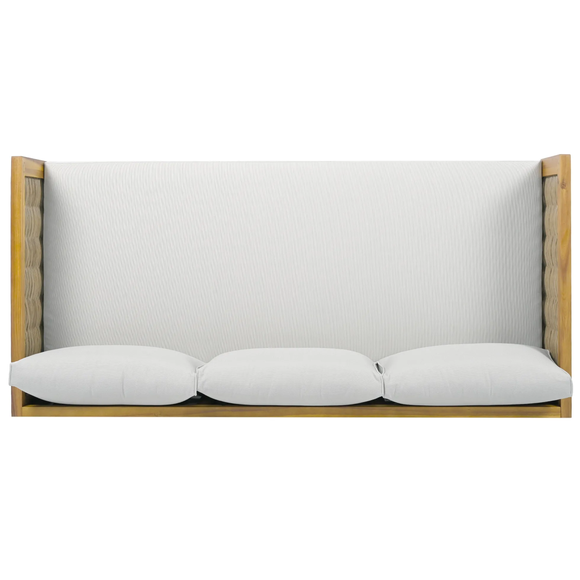 Walker Edison | Modern Outdoor Teak Rattan Deep Seat Daybed