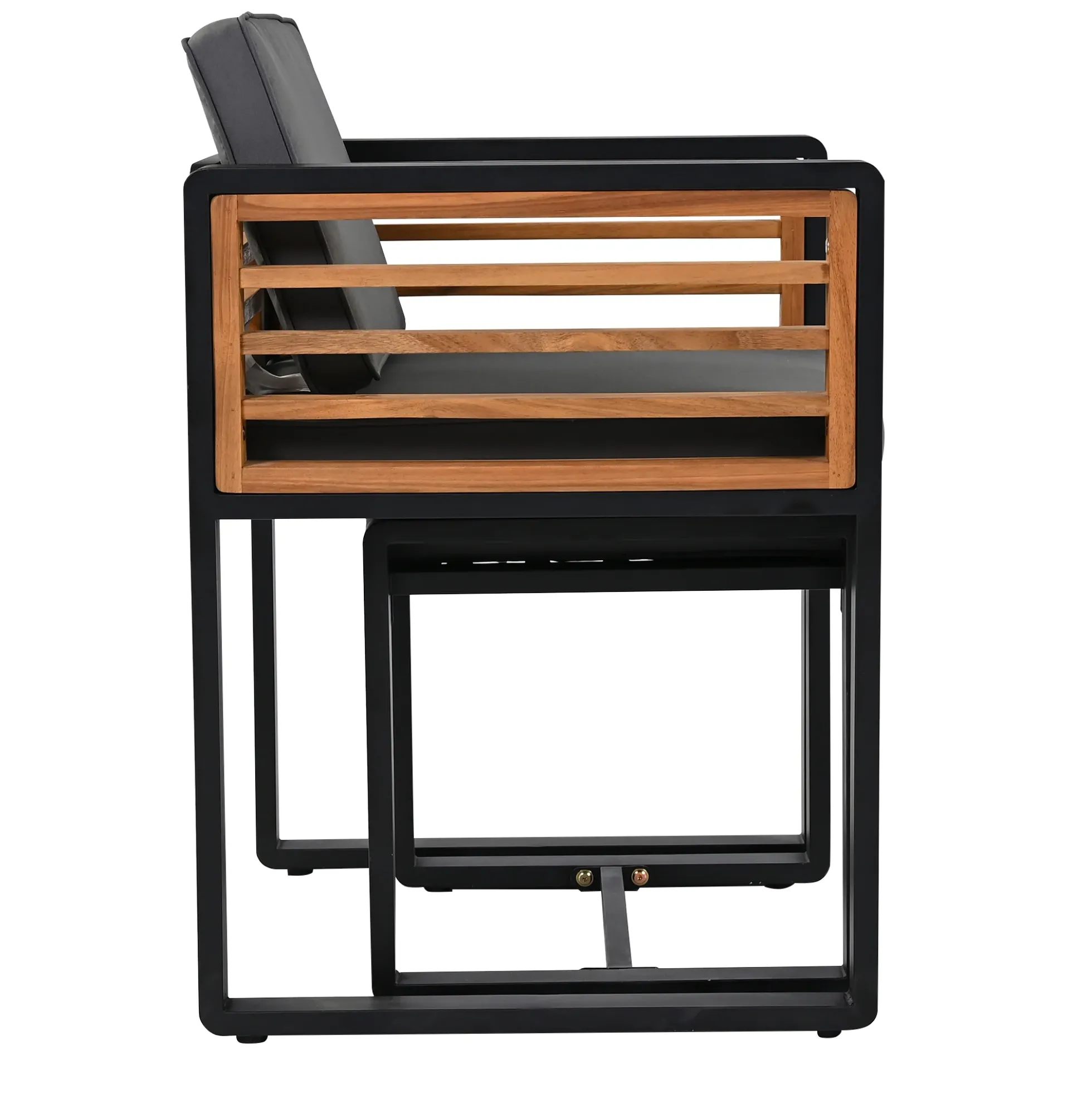 Walker Edison | Modern 9-Pieces Acacia Wood Patio Dining Set
