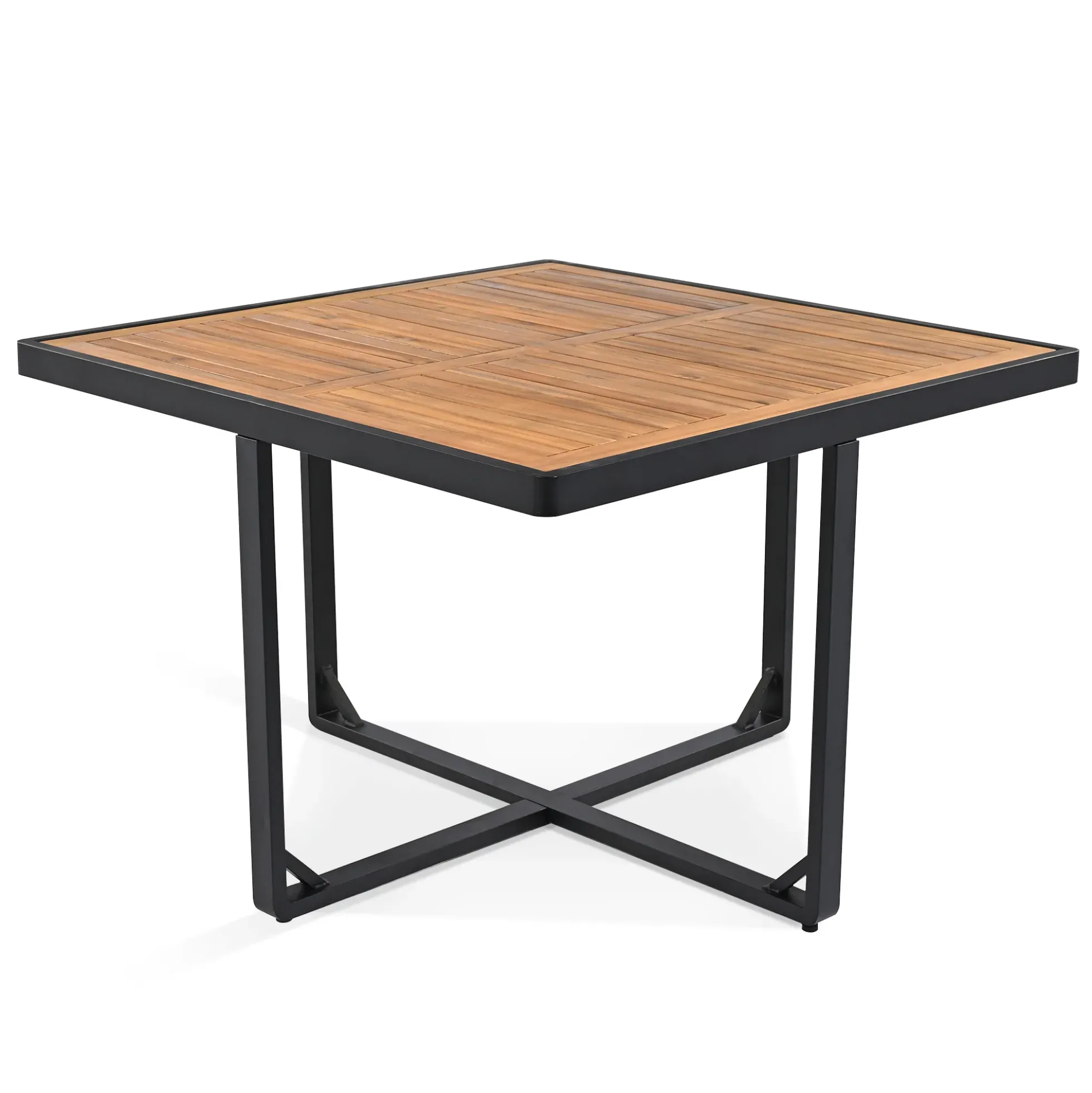 Walker Edison | Modern 9-Pieces Acacia Wood Patio Dining Set