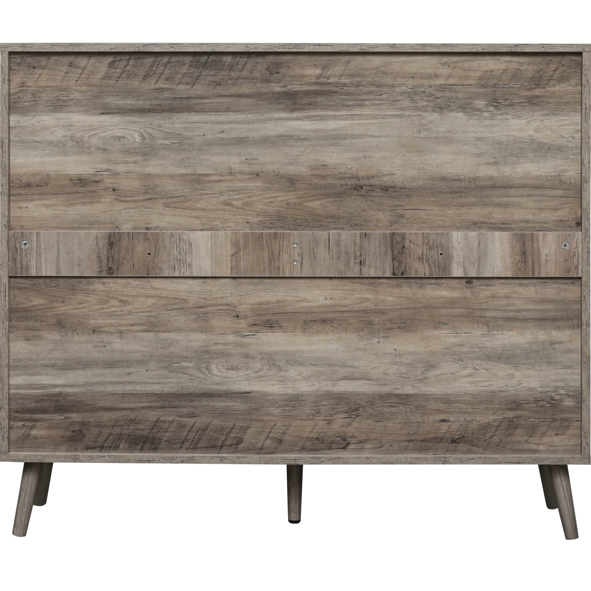 Walker Edison | Modern Rattan 4 Door Shoe Rack Cabinet for Entryway