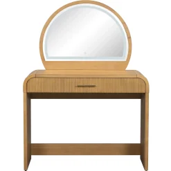 Walker Edison | Modern Reeded Curve Design Makeup Vanity Table