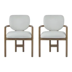 Walker Edison | Modern Wood Upholstered Dining Chairs Set of 2