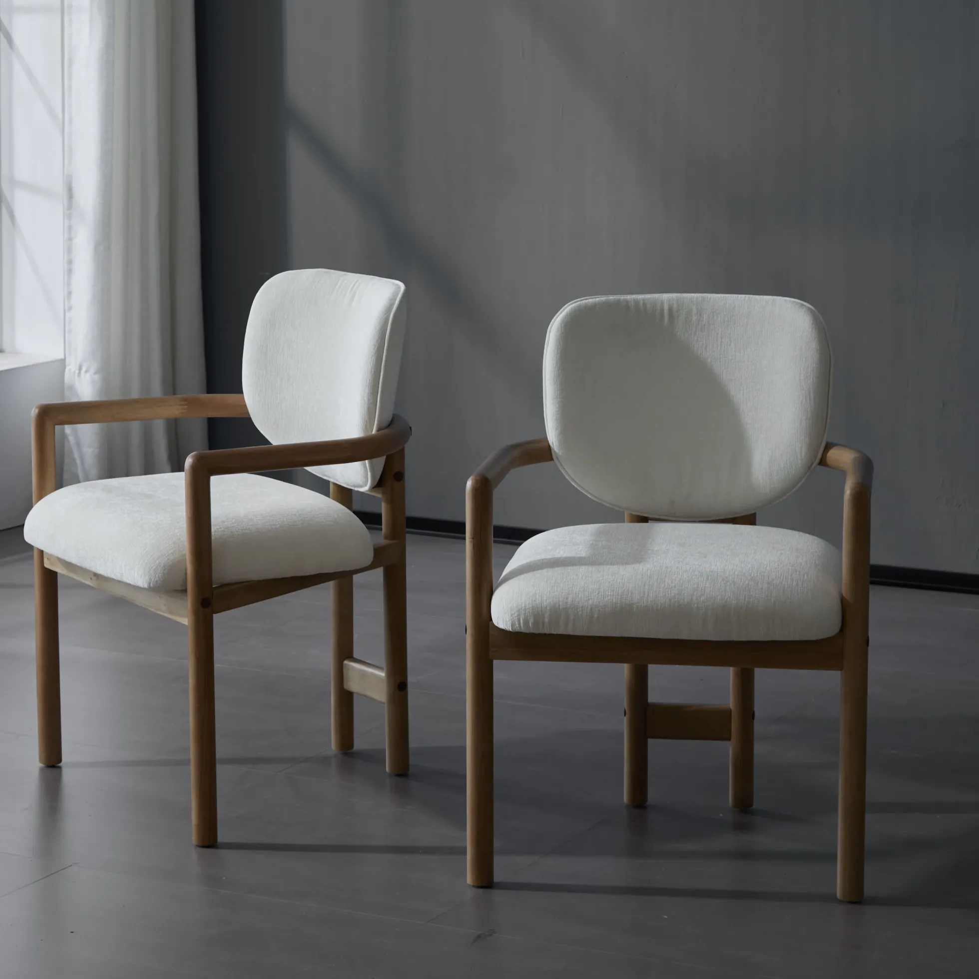 Walker Edison | Modern Wood Upholstered Dining Chairs Set of 2