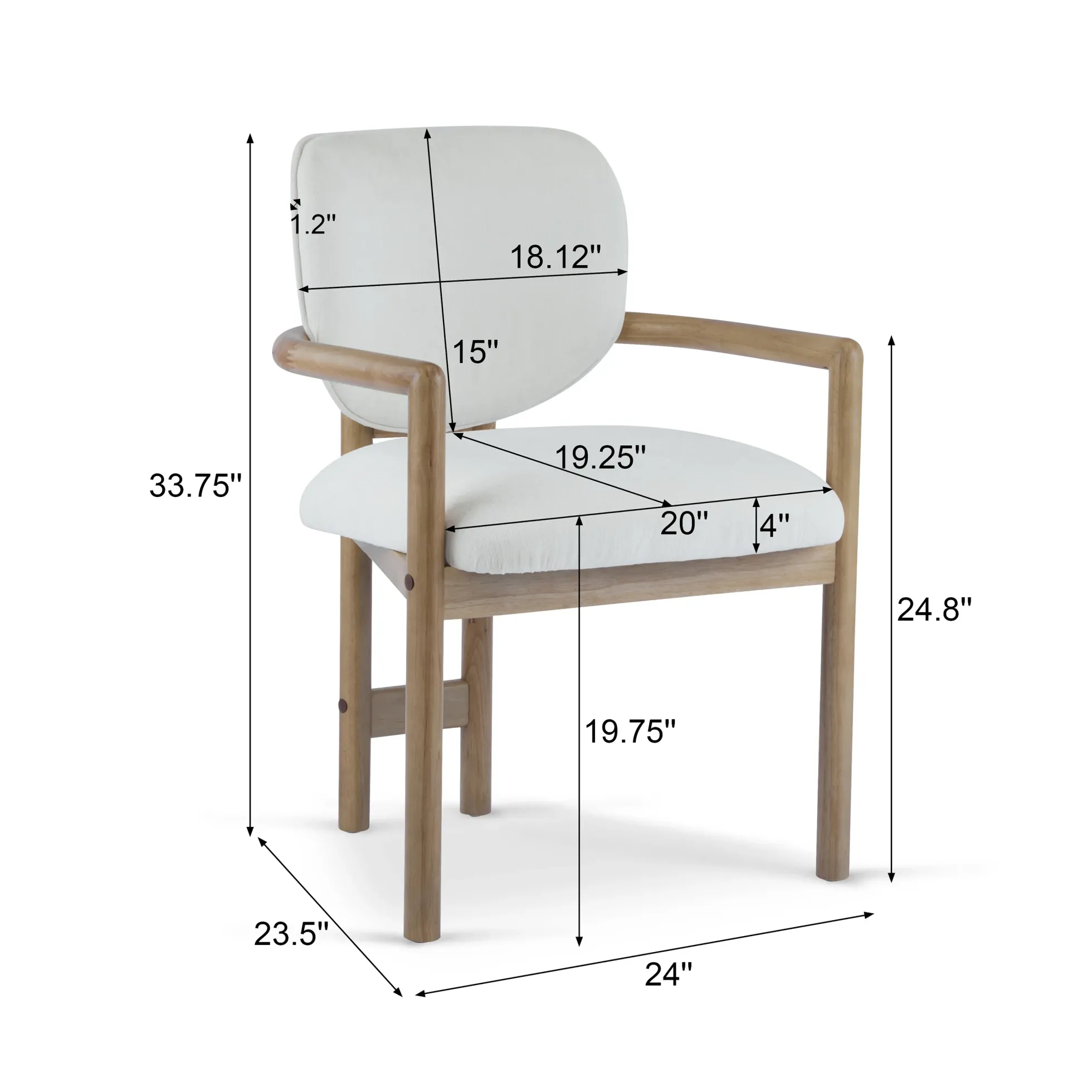 Walker Edison | Modern Wood Upholstered Dining Chairs Set of 2