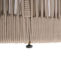 Walker Edison | Modern Woven Rope Design Coffee Table and Side Table Set of 2
