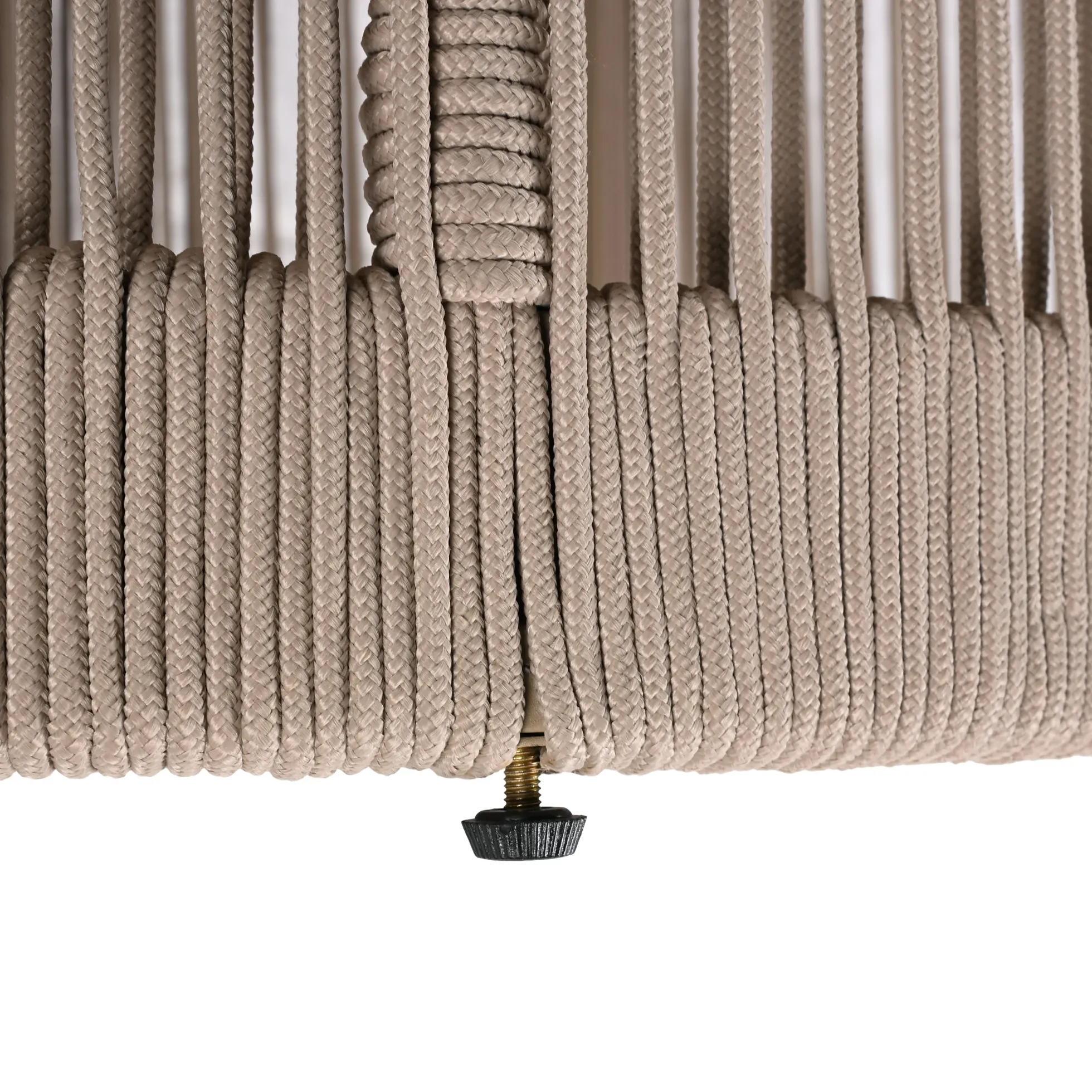 Walker Edison | Modern Woven Rope Design Coffee Table and Side Table Set of 2