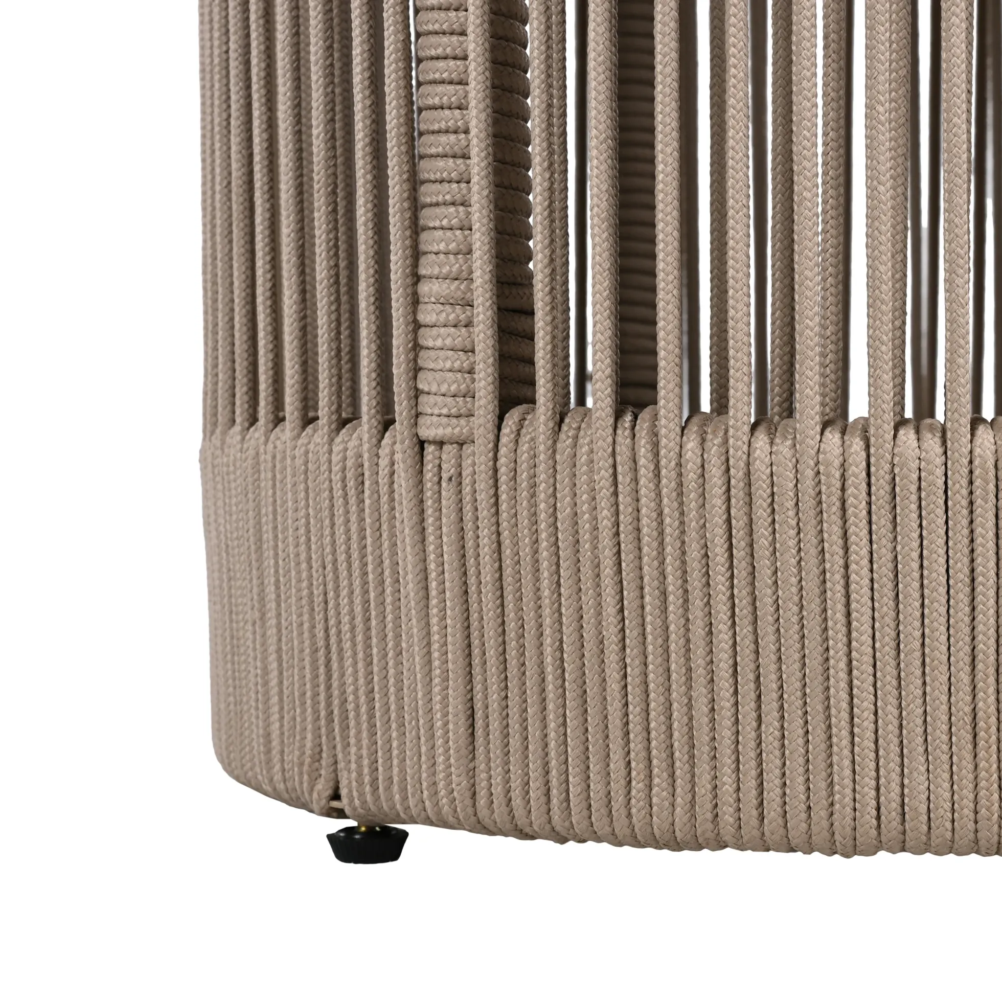 Walker Edison | Modern Woven Rope Design Coffee Table and Side Table Set of 2
