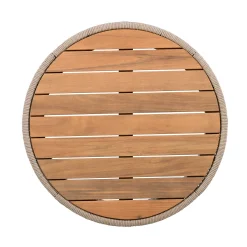 Walker Edison | Modern Woven Rope Design Coffee Table and Side Table Set of 2