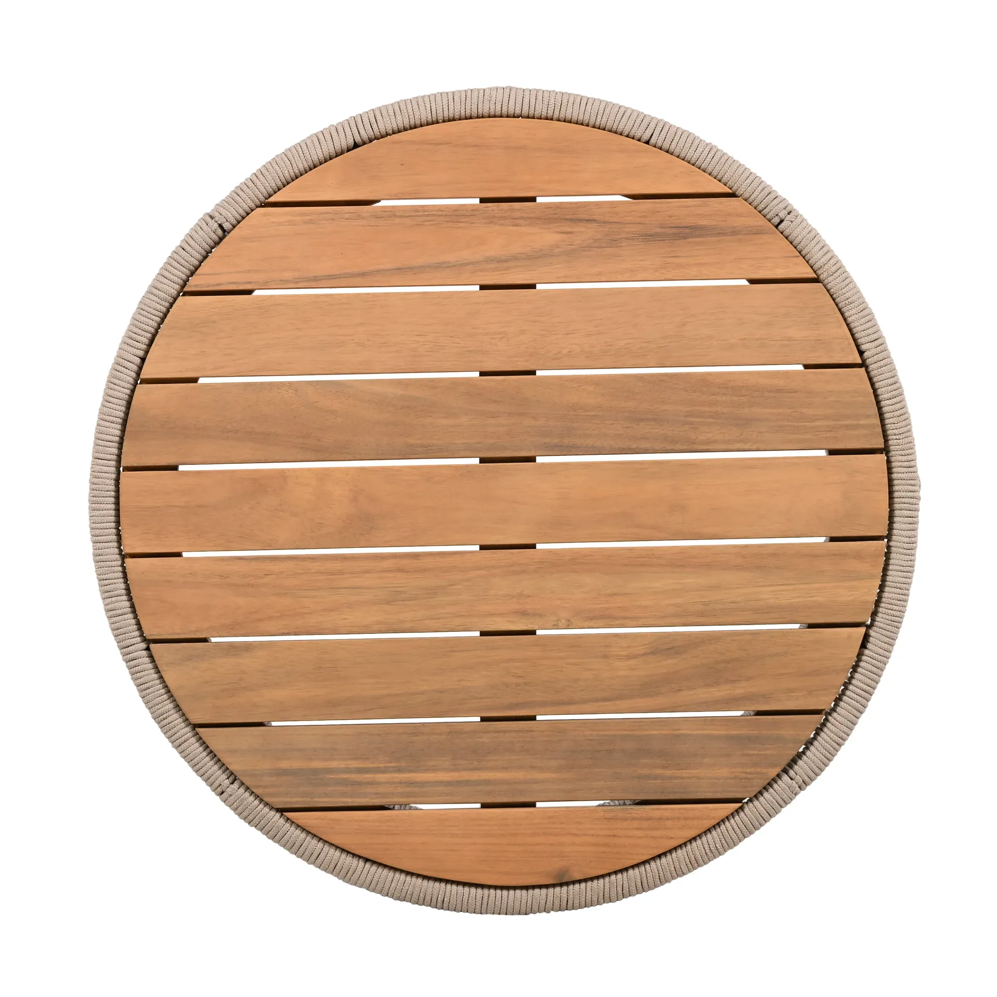 Walker Edison | Modern Woven Rope Design Coffee Table and Side Table Set of 2