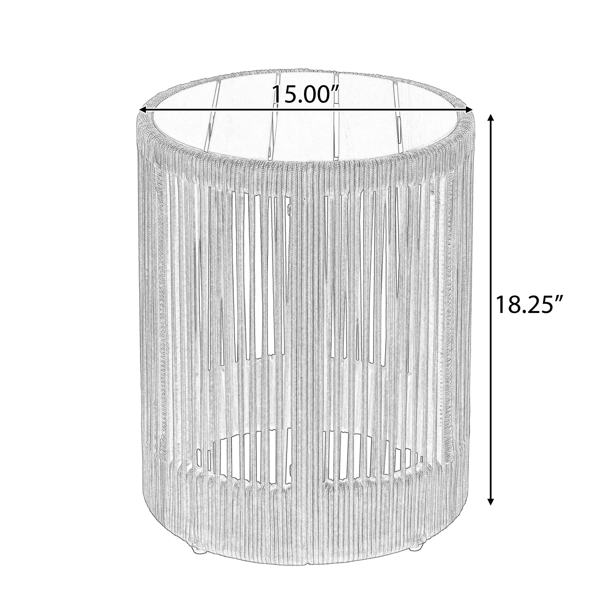 Walker Edison | Modern Woven Rope Design Coffee Table and Side Table Set of 2