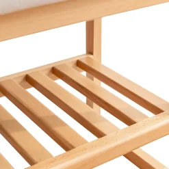 Walker Edison | Natural Solid Wood Entryway Shoe Bench