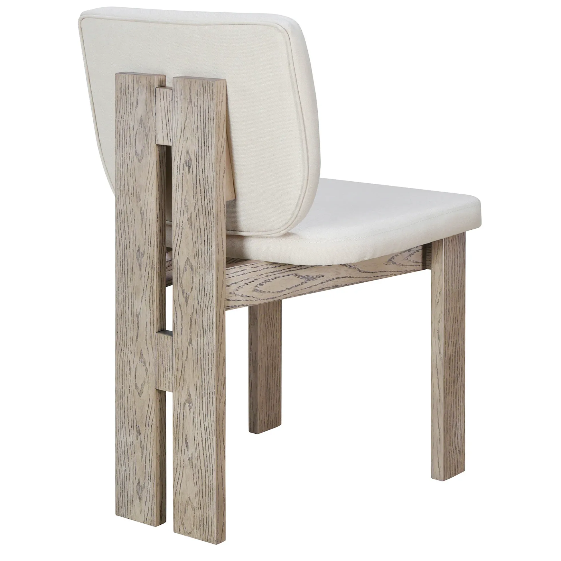 Walker Edison | Natural Wood Wash 7-Piece Retro Dining Set with 6 Upholstered Chairs