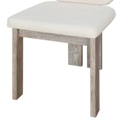 Walker Edison | Natural Wood Wash 7-Piece Retro Dining Set with 6 Upholstered Chairs