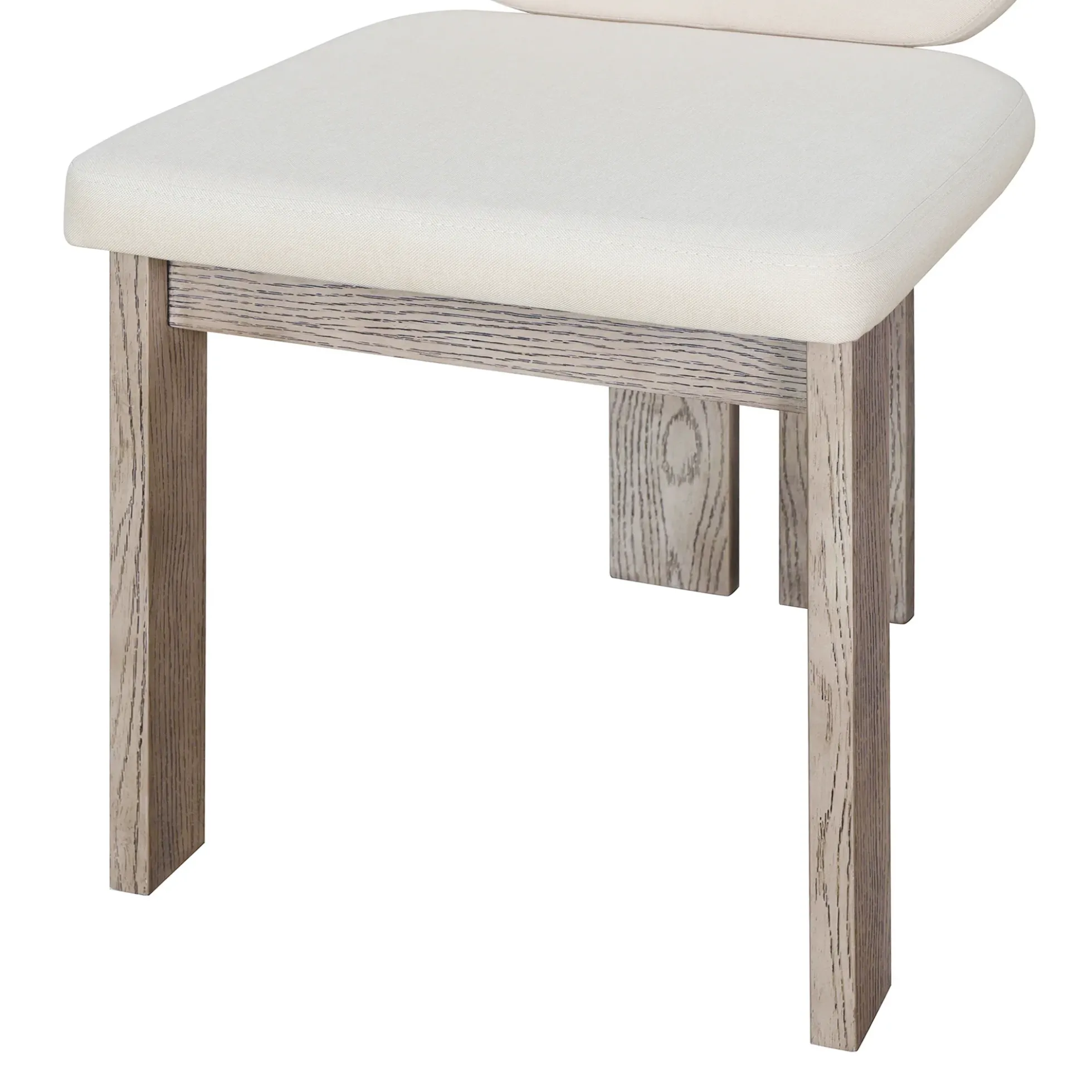 Walker Edison | Natural Wood Wash 7-Piece Retro Dining Set with 6 Upholstered Chairs