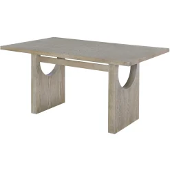 Walker Edison | Natural Wood Wash 7-Piece Retro Dining Set with 6 Upholstered Chairs