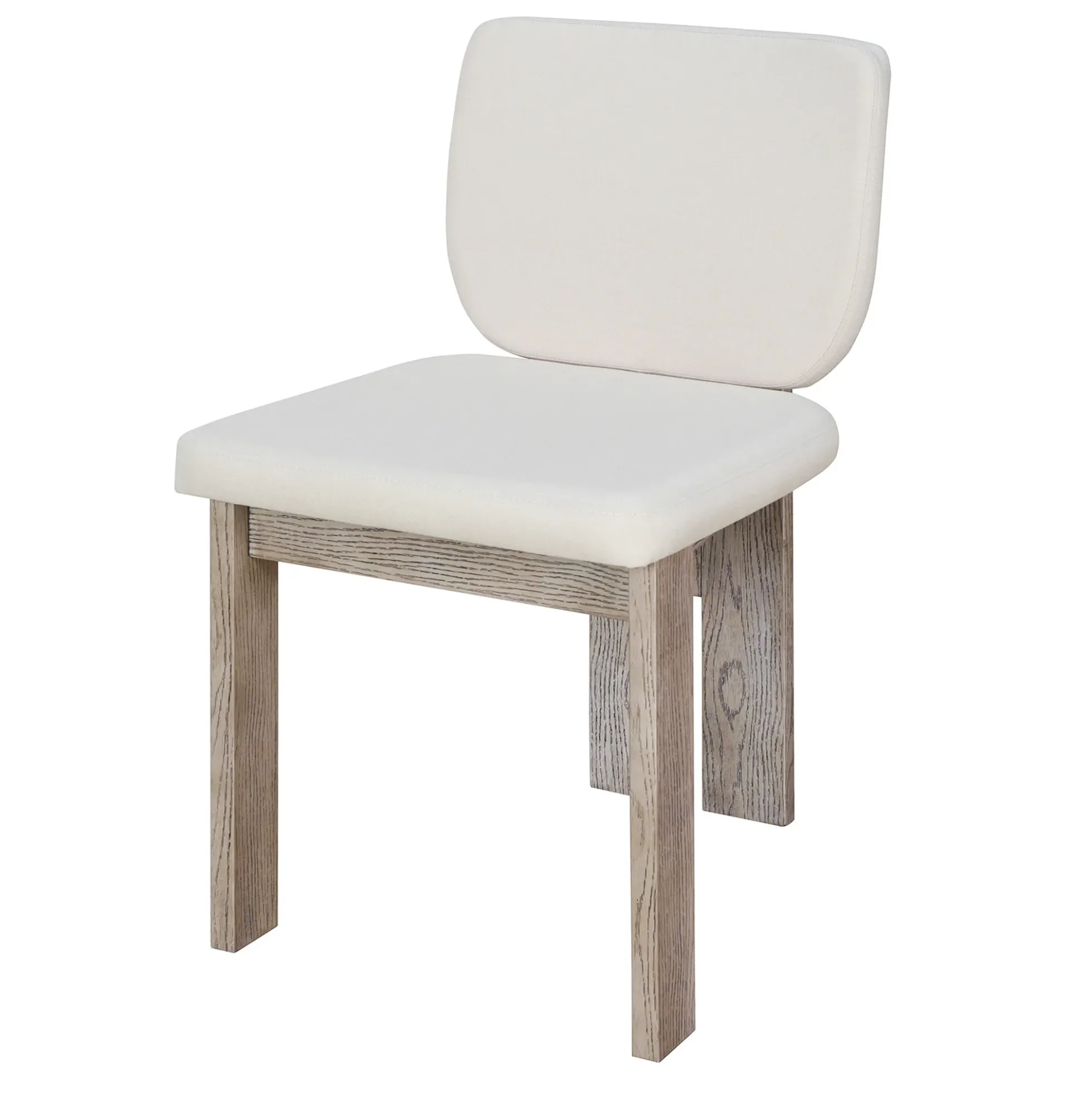 Walker Edison | Natural Wood Wash 7-Piece Retro Dining Set with 6 Upholstered Chairs