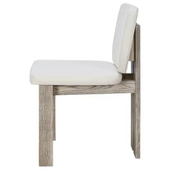 Walker Edison | Natural Wood Wash 7-Piece Retro Dining Set with 6 Upholstered Chairs