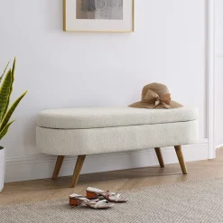 Walker Edison | Ottoman Oval Storage Bench