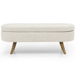 Walker Edison | Ottoman Oval Storage Bench