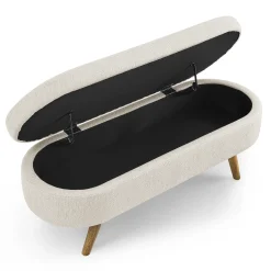 Walker Edison | Ottoman Oval Storage Bench