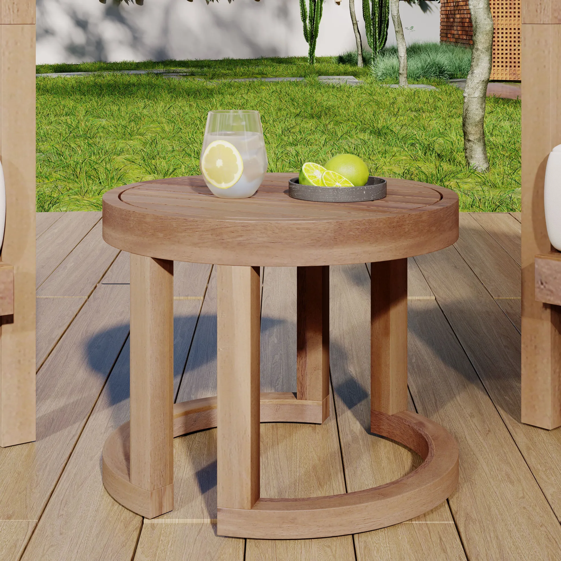 Walker Edison | Outdoor 18' Acacia Wood Side Table