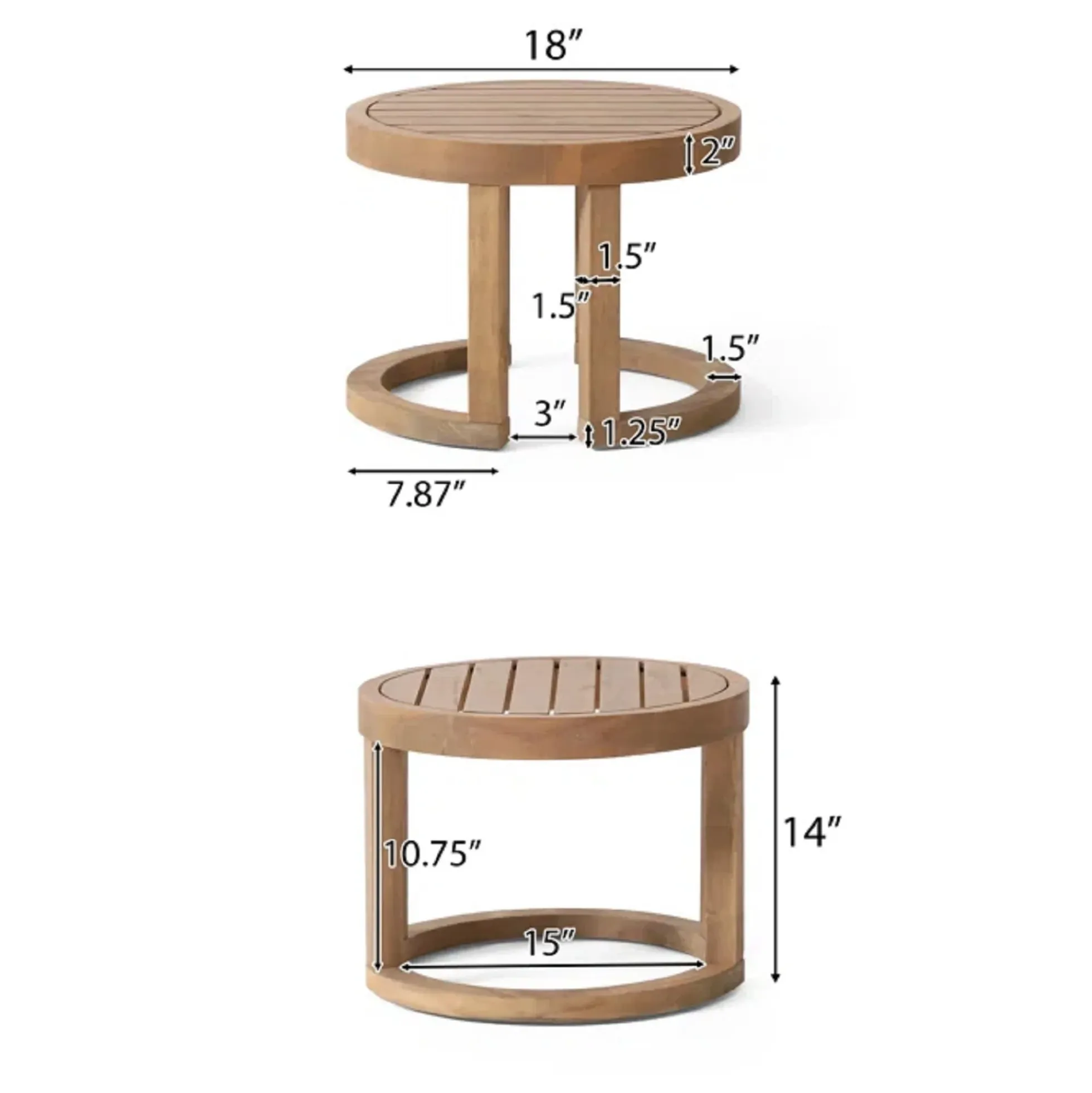 Walker Edison | Outdoor 18' Acacia Wood Side Table