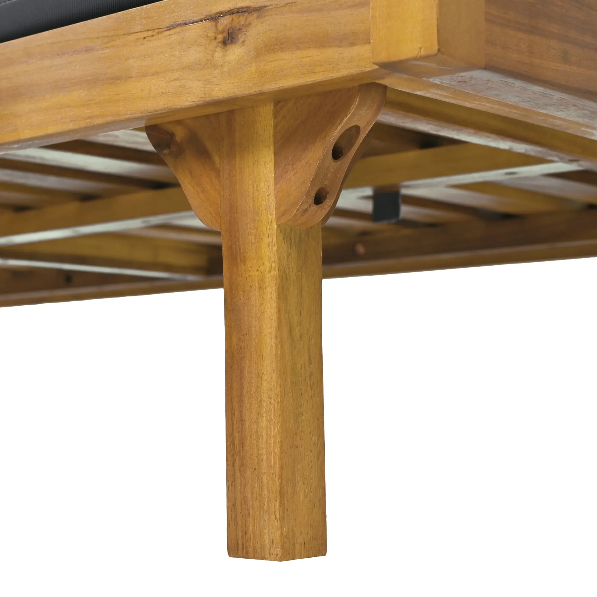 Walker Edison | Outdoor 3 Piece Teak Deep Seat Daybed Sofa with Coffee Table