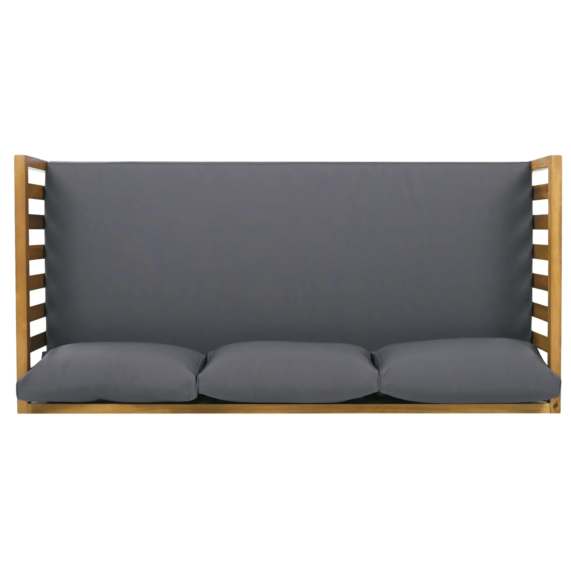 Walker Edison | Outdoor 3 Piece Teak Deep Seat Daybed Sofa with Coffee Table