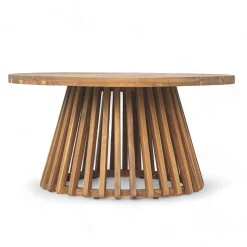 Walker Edison | Outdoor 3 Piece Teak Deep Seat Daybed Sofa with Coffee Table