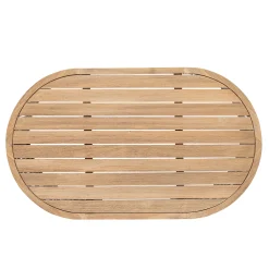 Walker Edison | Outdoor Acacia Wood Oval Coffee Table with Rope