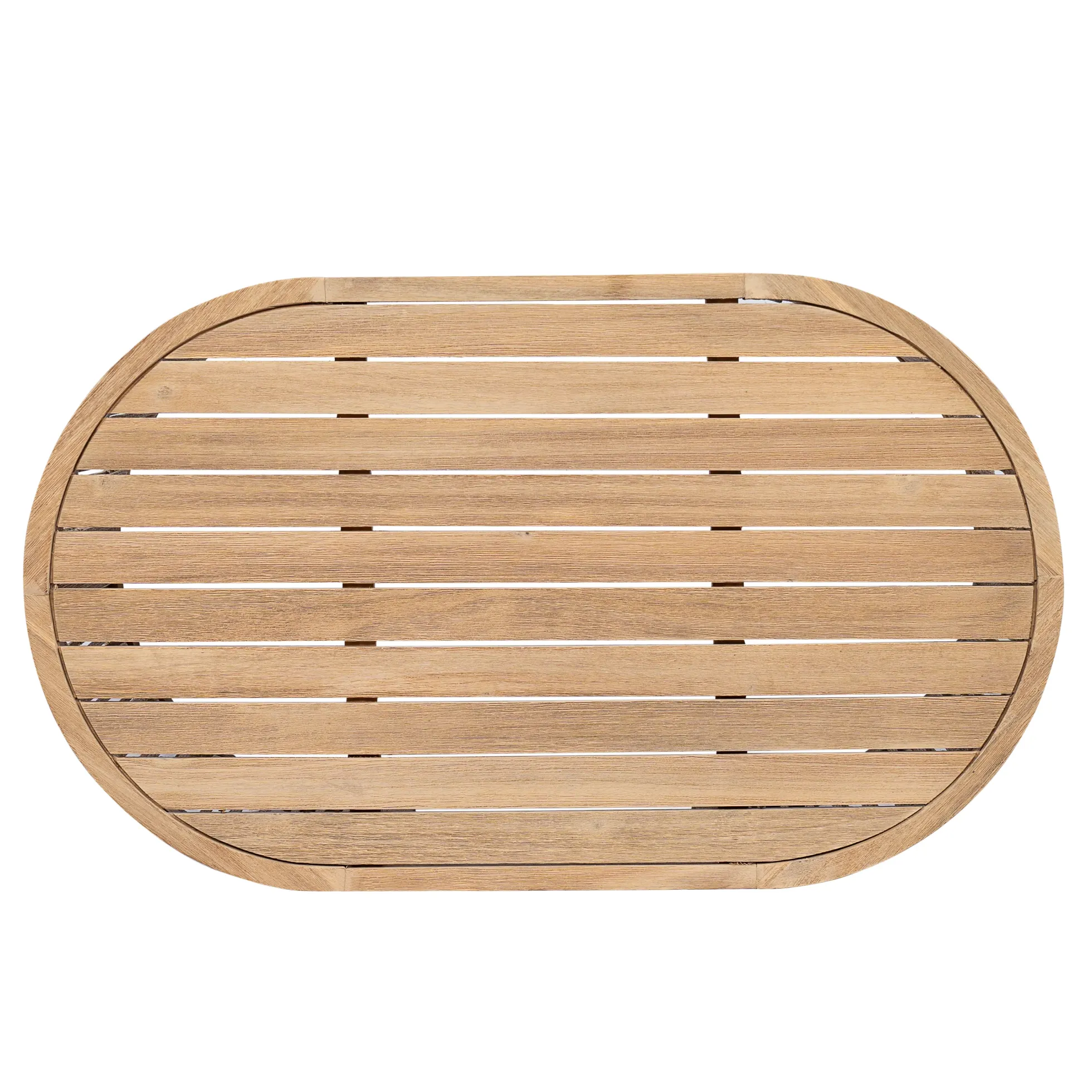 Walker Edison | Outdoor Acacia Wood Oval Coffee Table with Rope