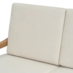 Walker Edison | Outdoor Acacia Wood 2 Piece Loveseat Sofa with Table