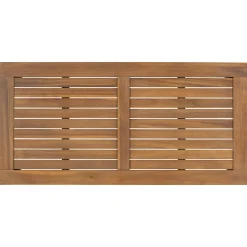Walker Edison | Outdoor Acacia Wood 2 Piece Loveseat Sofa with Table